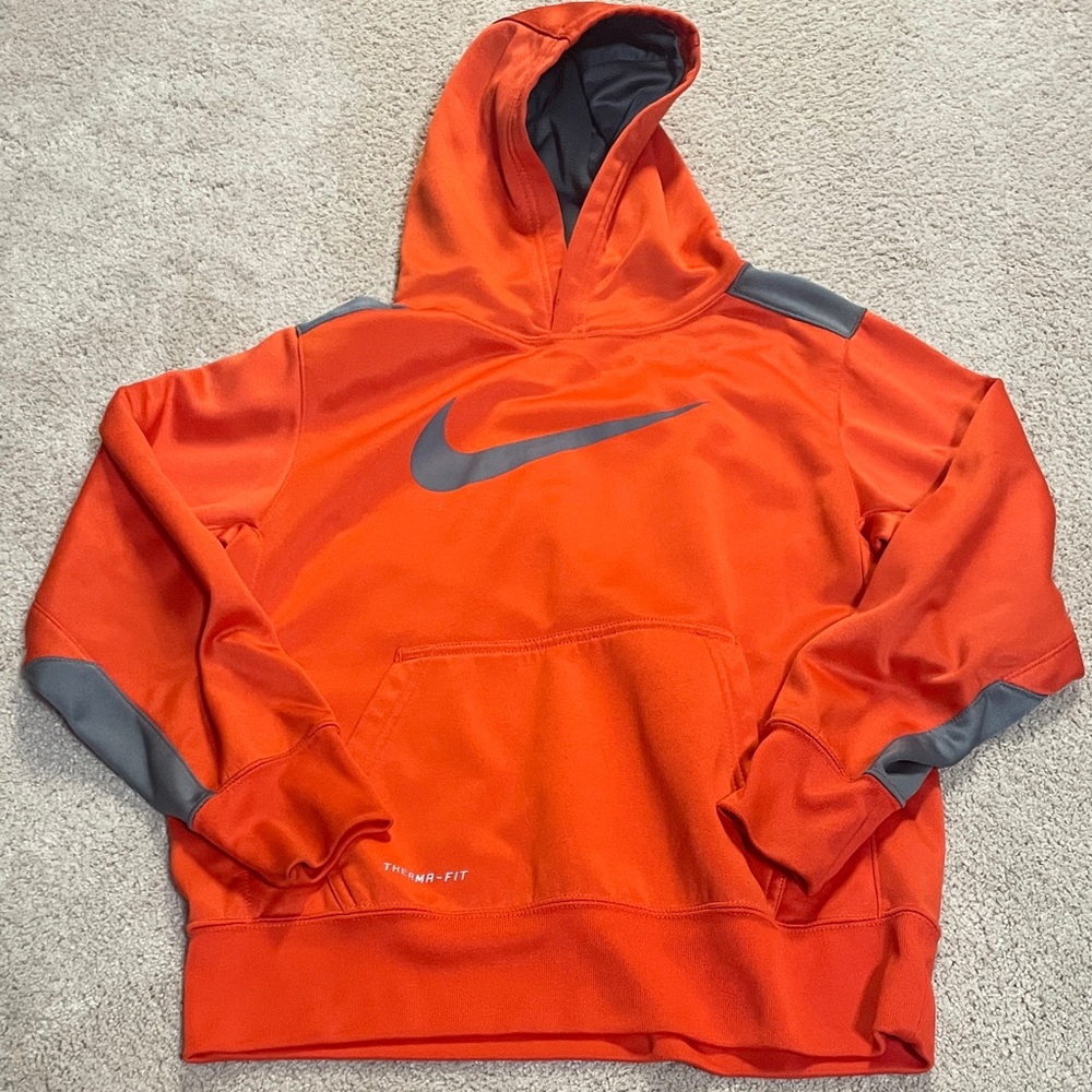 Nike Bright Orange Hoodie with Gray Details